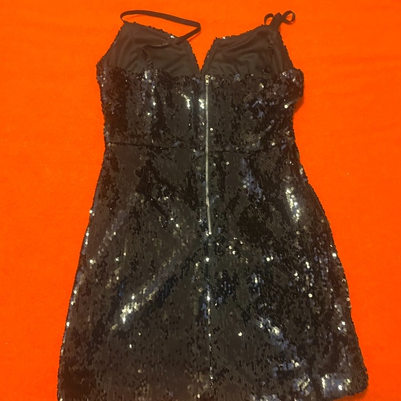 Franco black sequins spaghetti straps sleeveless mini dress NWT - Picture 6 of 14